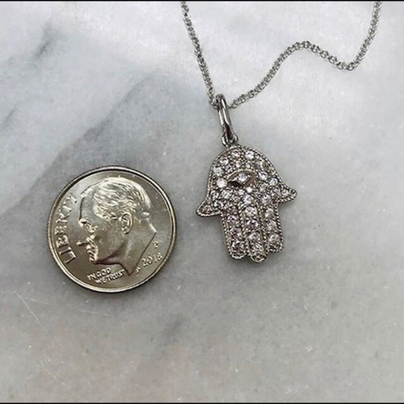 Sterling/CZ Hamsa Necklace,NWT - Picture 2 of 5